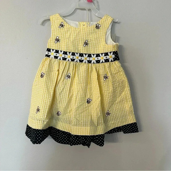 Emily Rose Infant Girl Sleeveless Yellow Bumblebee & Daisy Dress Size 18M NWT - Picture 2 of 10